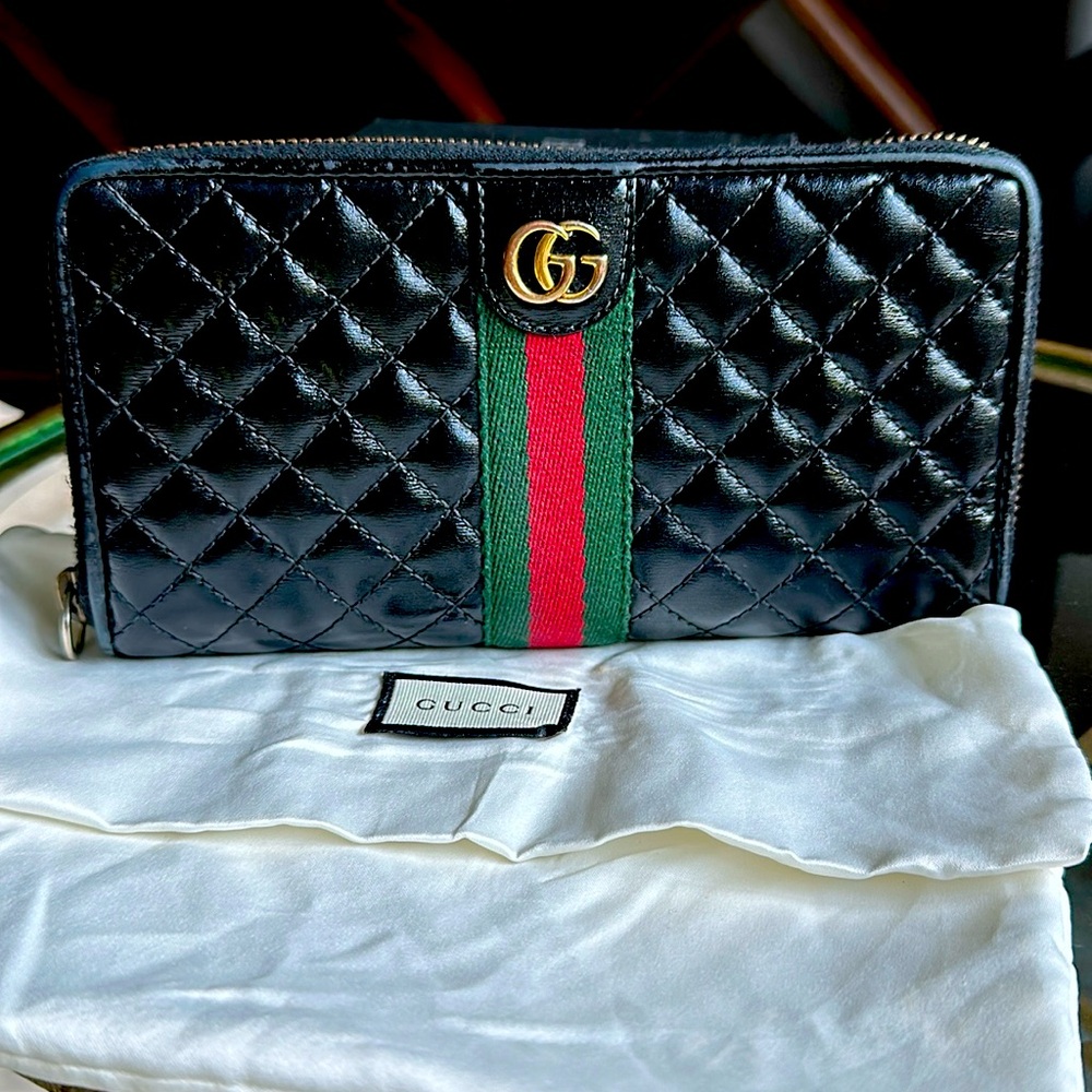 Gucci Ophidia Zip Around Wallet Quilted Leather